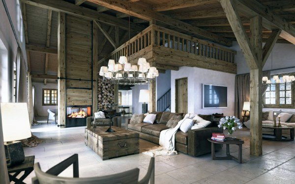 exposed wooden beams