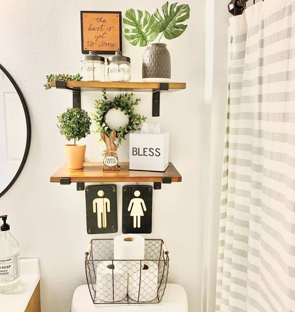 bathroom wall shelf above toilet 