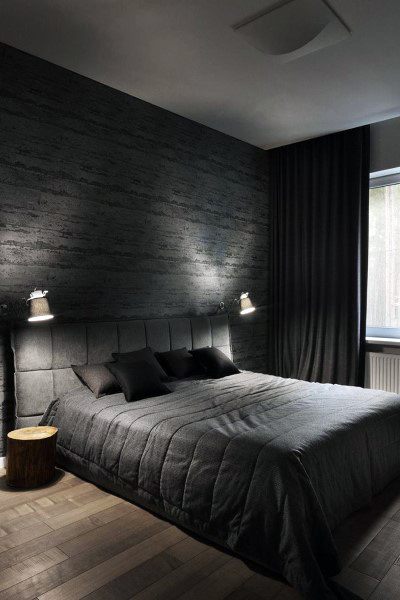 black bedroom wood flooring 