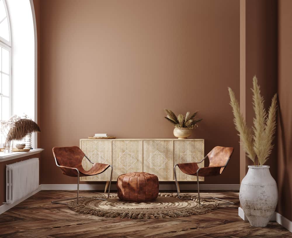 brown boho living space