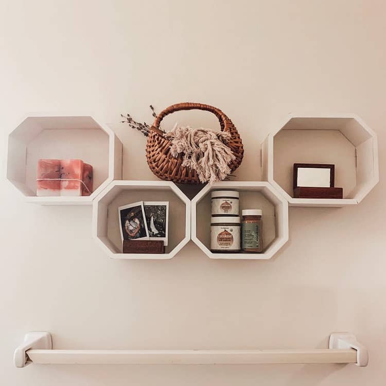 hexagonal wall mounted storage 