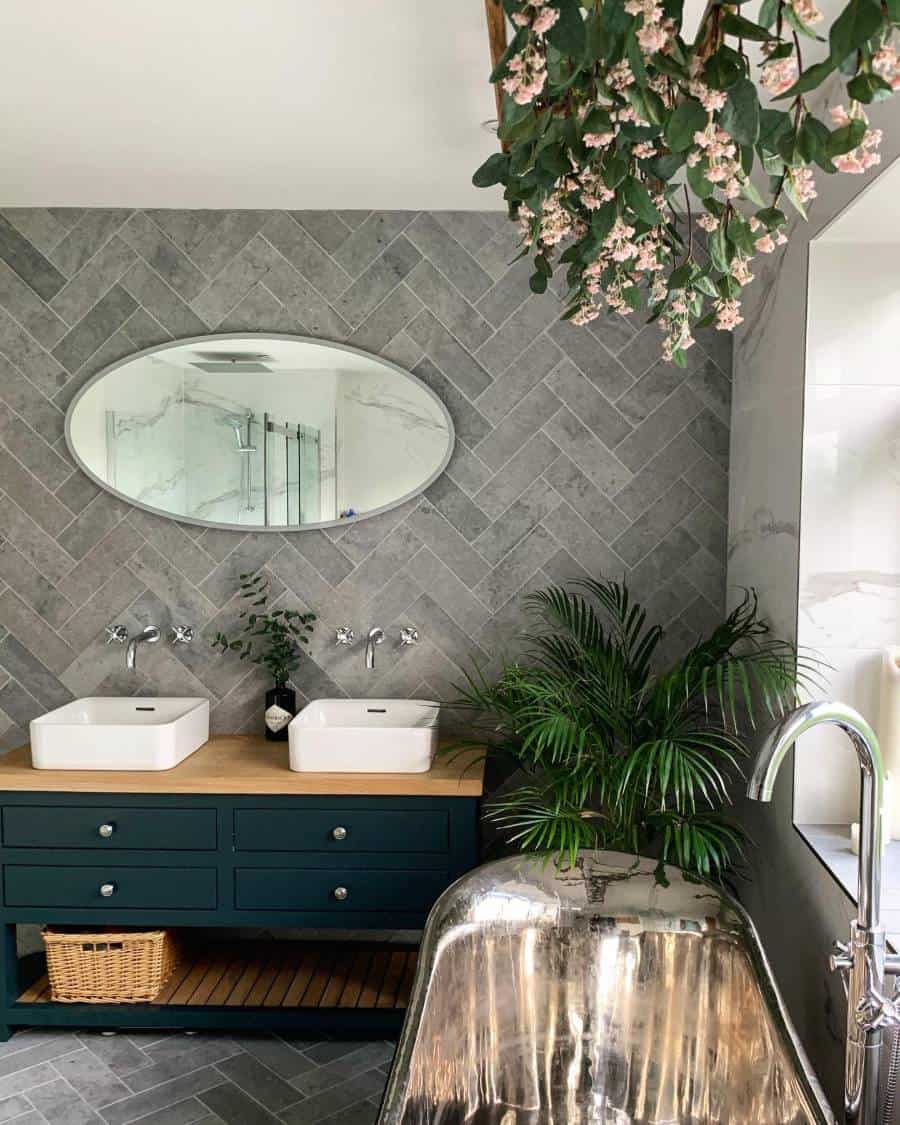 modern bathroom silver bathtub