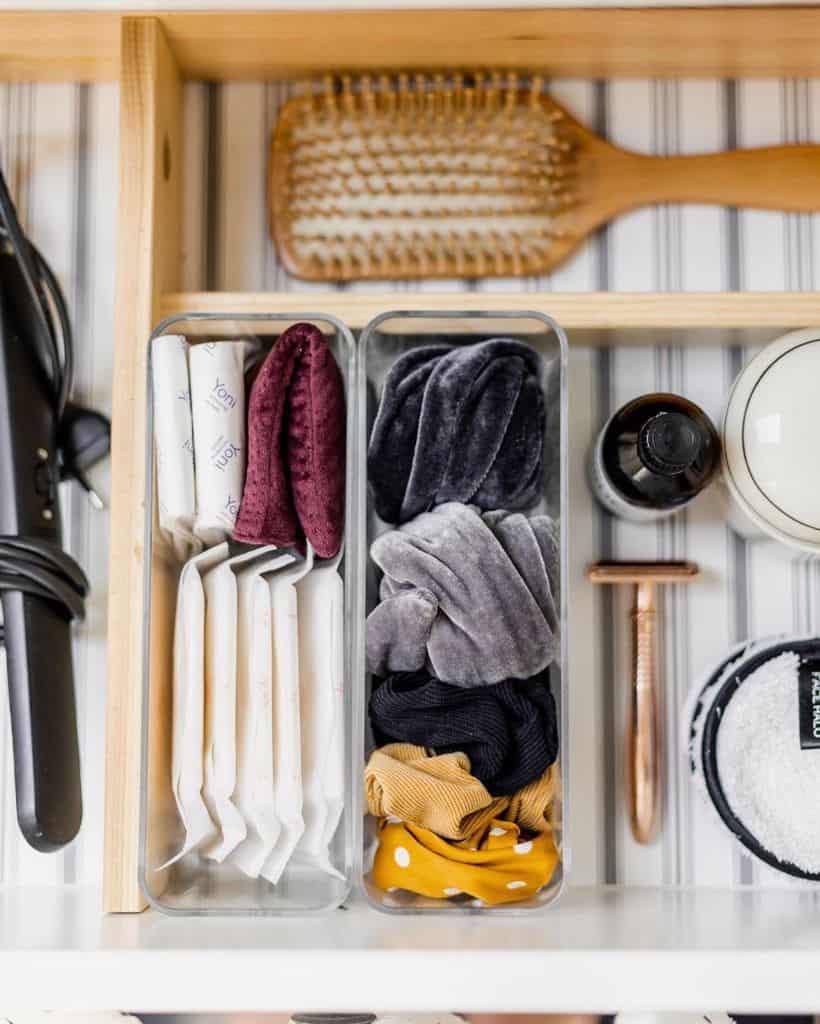 organized bathroom draw