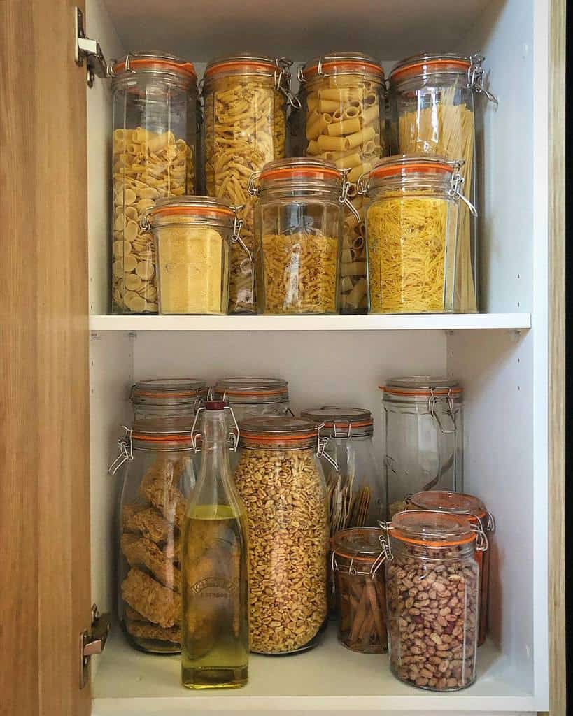 glass bottle pantry storage 