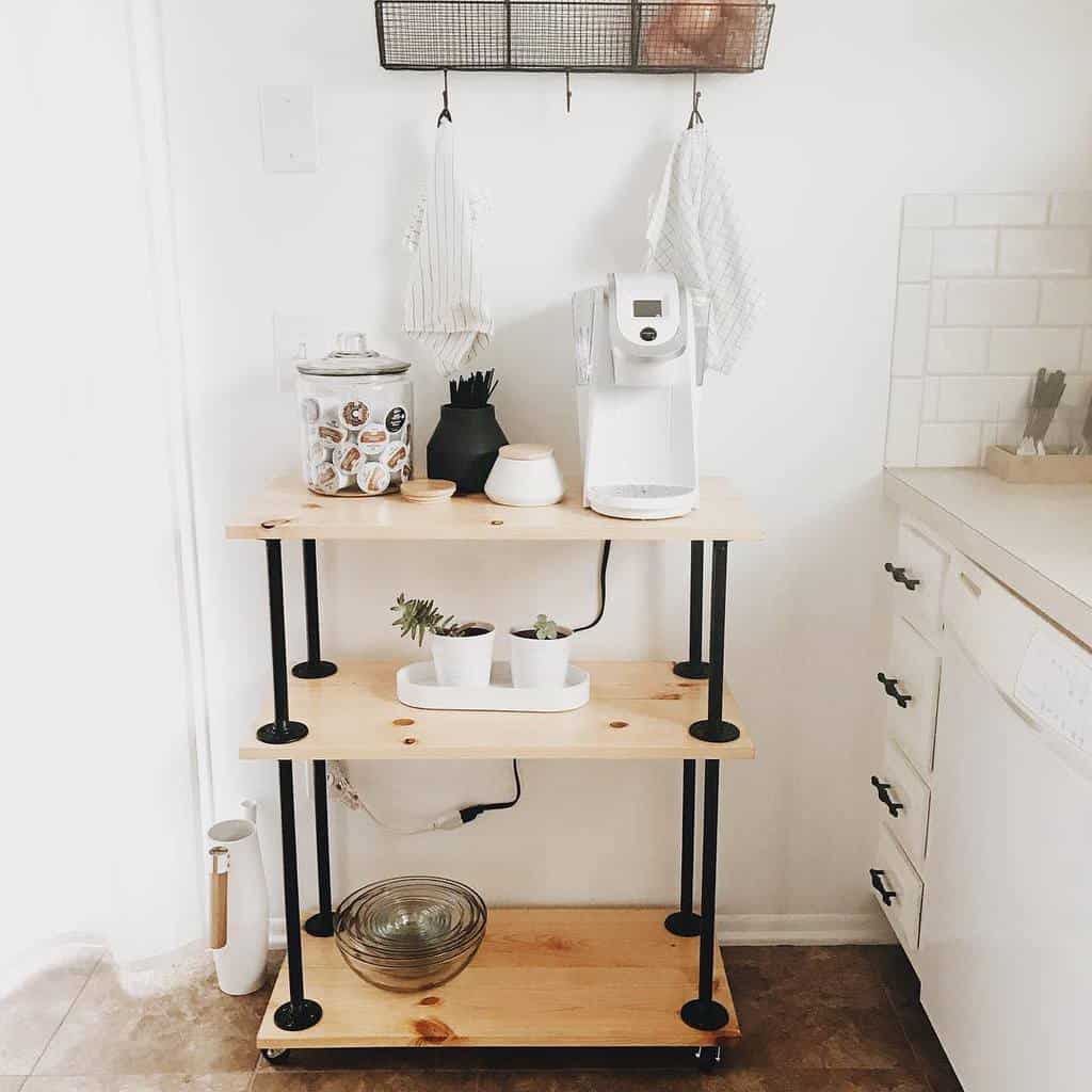 wooden kitchen bar cart