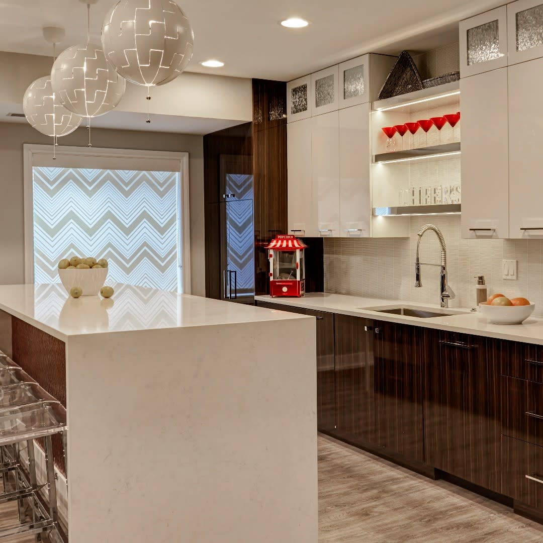 contemporary kitchen with large island