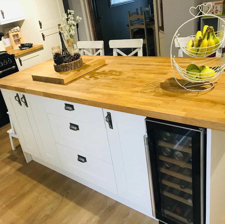 contemporary small kitchen island with wood countertop 