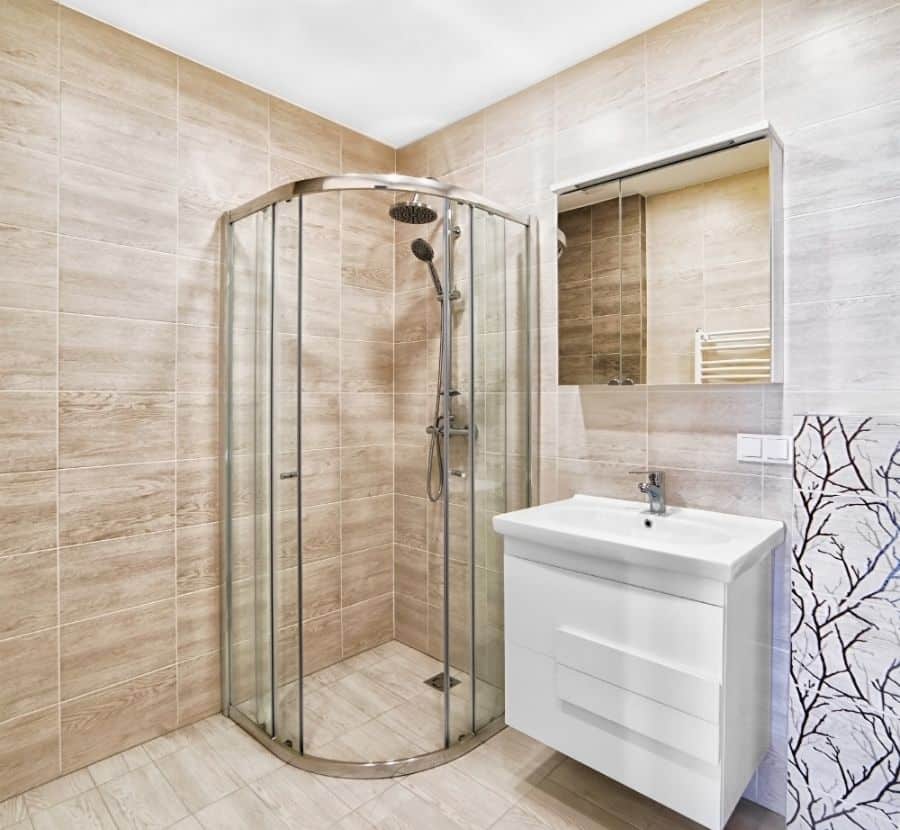 small corner shower 