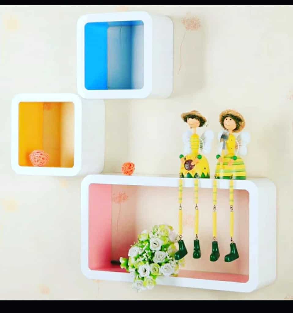 white cube wall shelf kids room