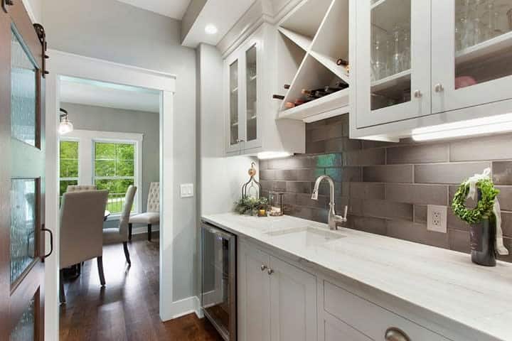 modern dining room butler's pantry wet bar