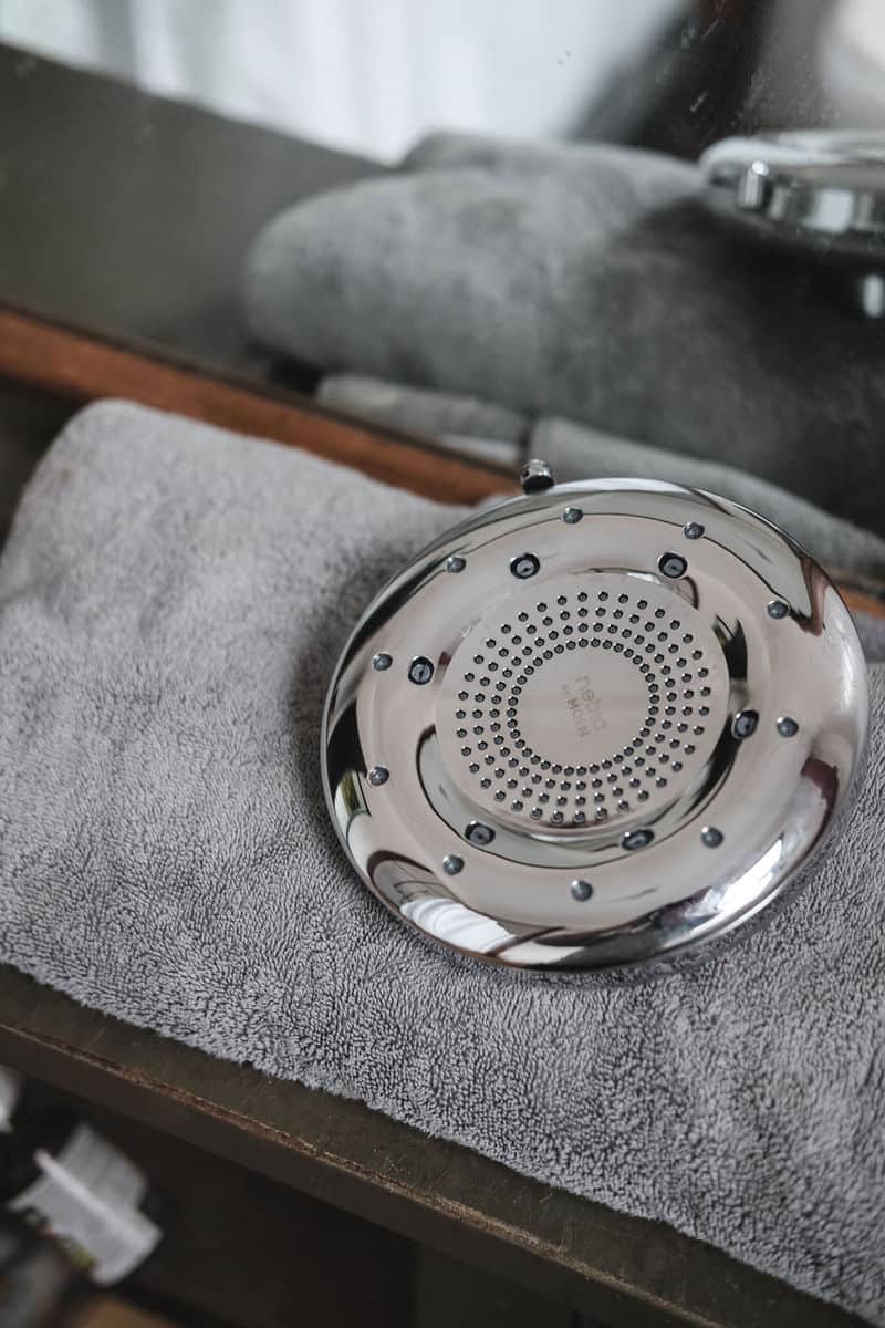 Nebia by Moen Quattro Showerhead Install Prep on Towel