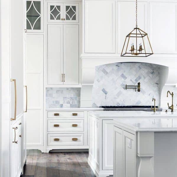 herringbone kitchen backsplash