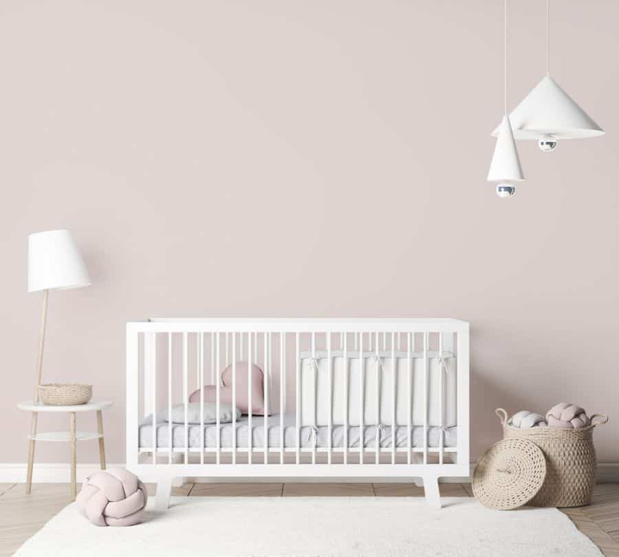 white baby crib