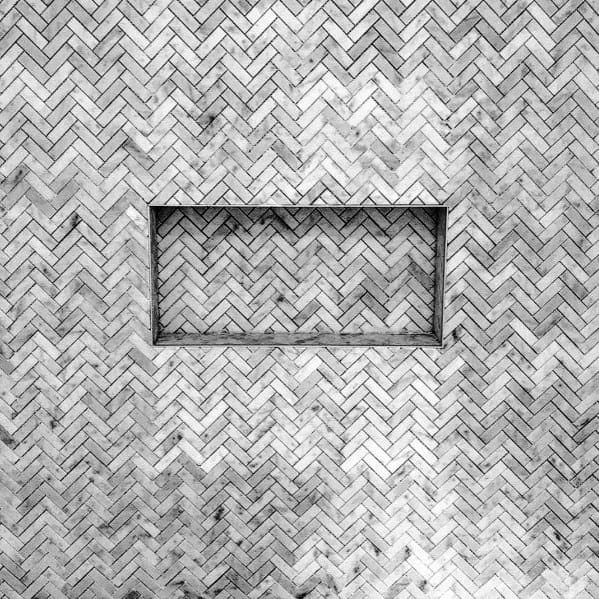 herringbone-patterned niche