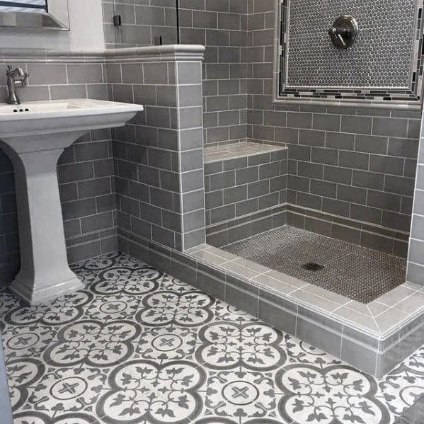 beveled grey tiles