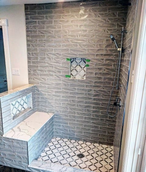 beveled grey tiles