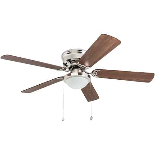 Harbor Breeze Armitage 52-in Brushed Nickel LED Indoor Flush Mount Ceiling Fan