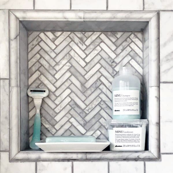 herringbone-patterned niche