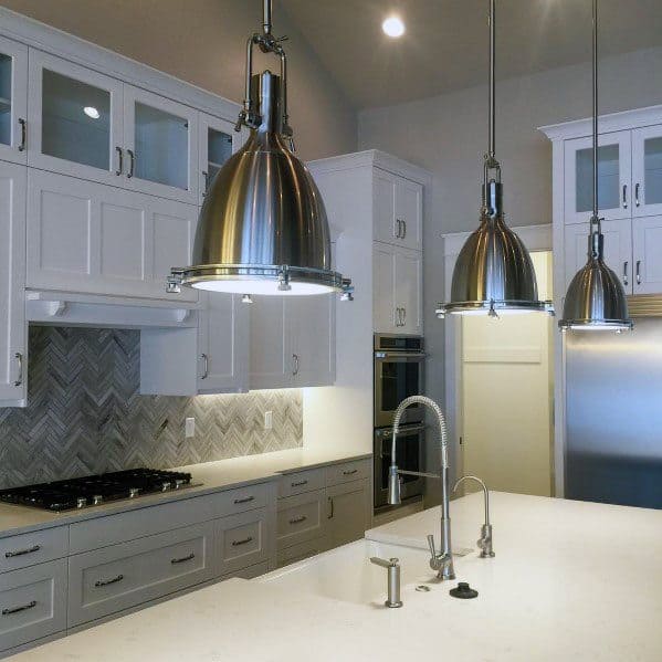 herringbone kitchen backsplash