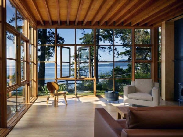 simple sunroom ocean view