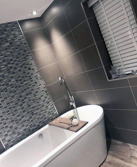 grey mosaic tile accent 