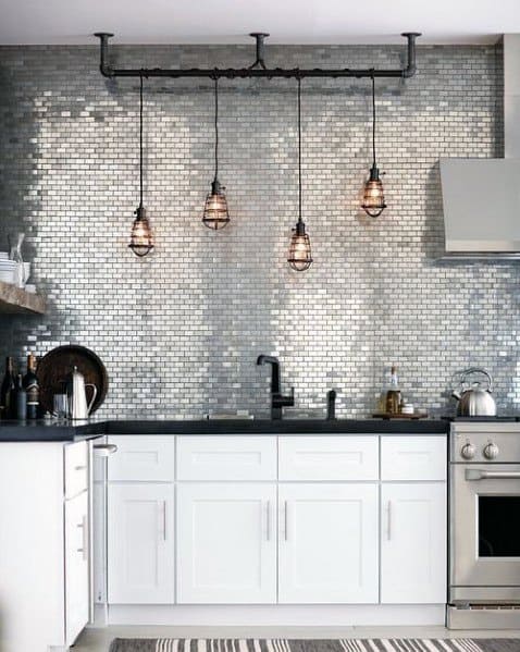 metallic subway tiles 