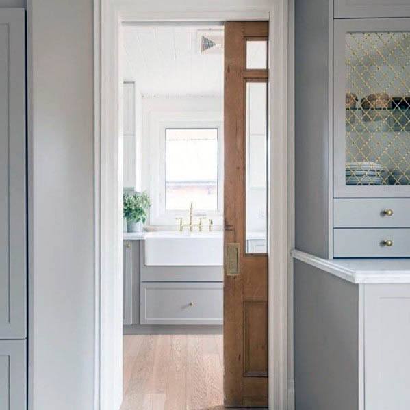 Kitchen Pantry Wood Ideas Sliding Pocket Door