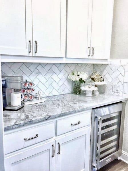 herringbone kitchen backsplash