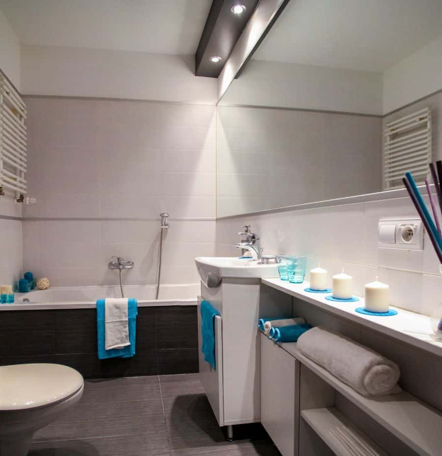 modern bathroom with small lights