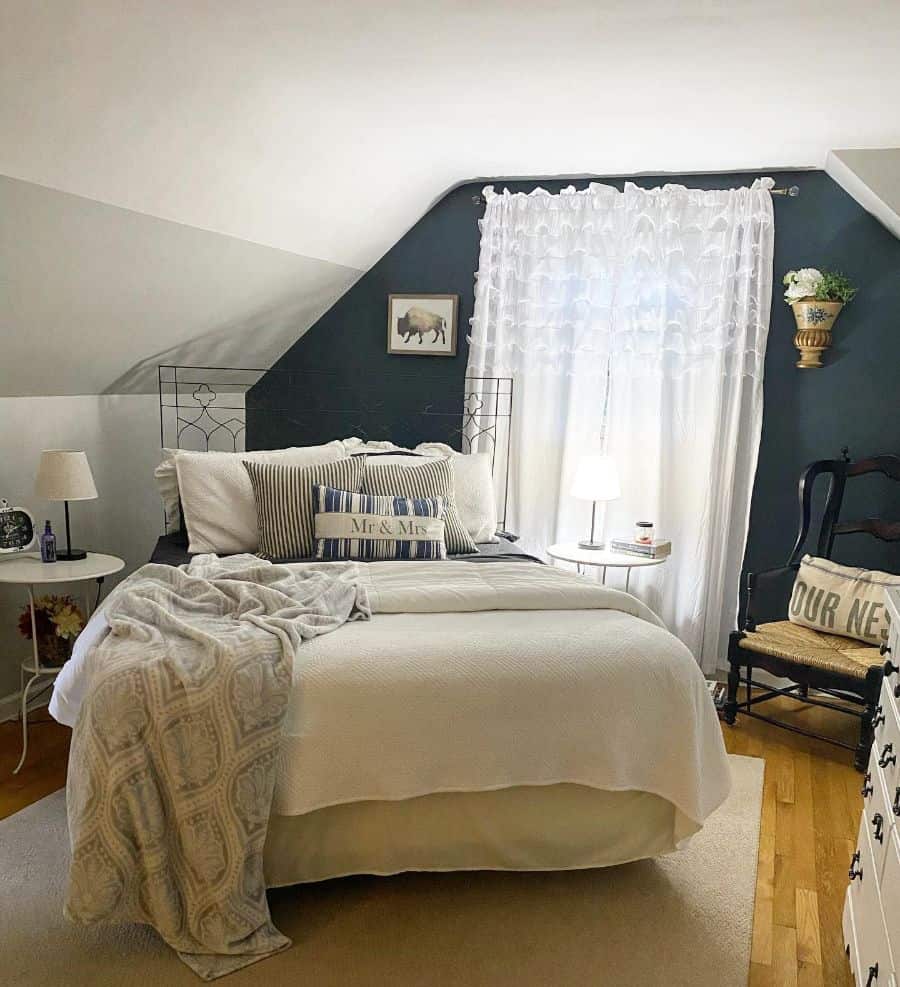 country style attic bedroom 