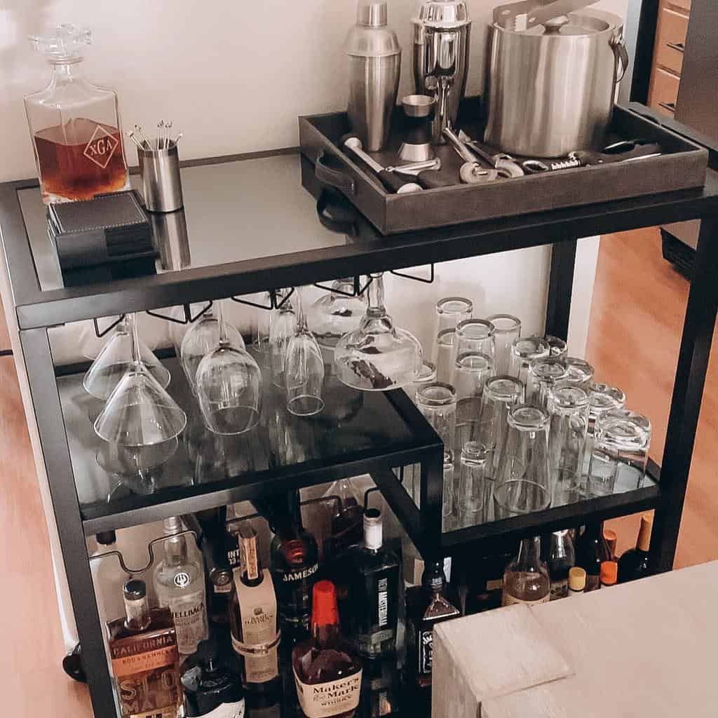 black Metal bar cart 