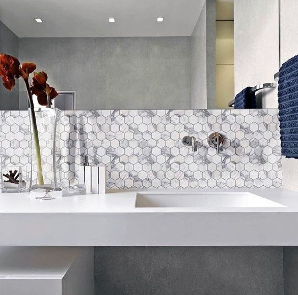 honeycomb tile backsplash