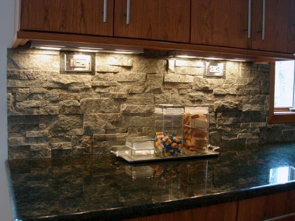 stone tile backsplash