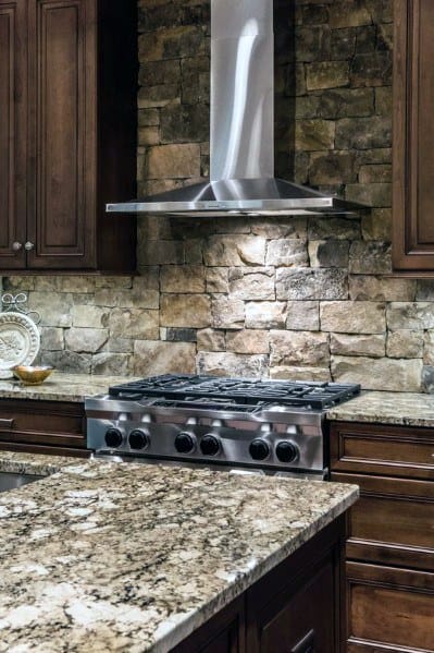 stone tile backsplash