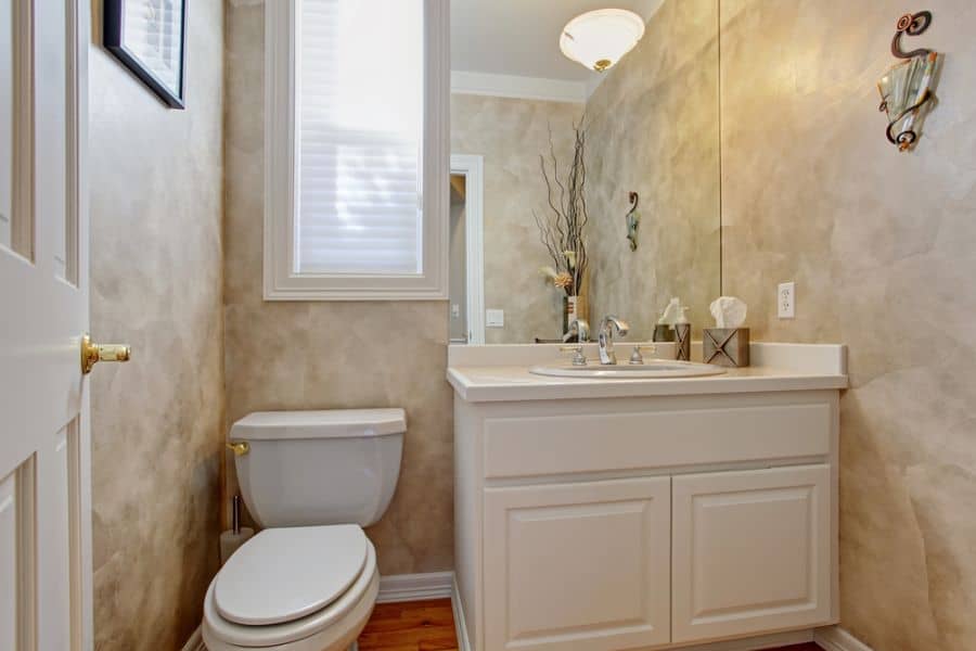 textured wall small powder room