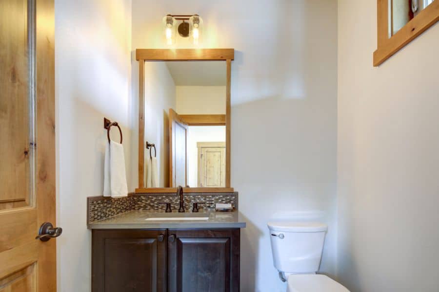 small stylish powder room