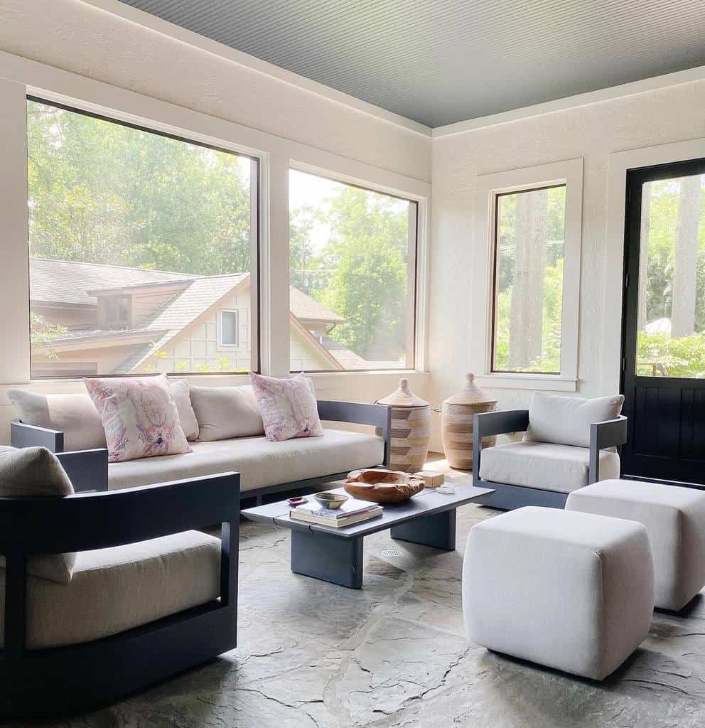 large white minimalistic sunroom 