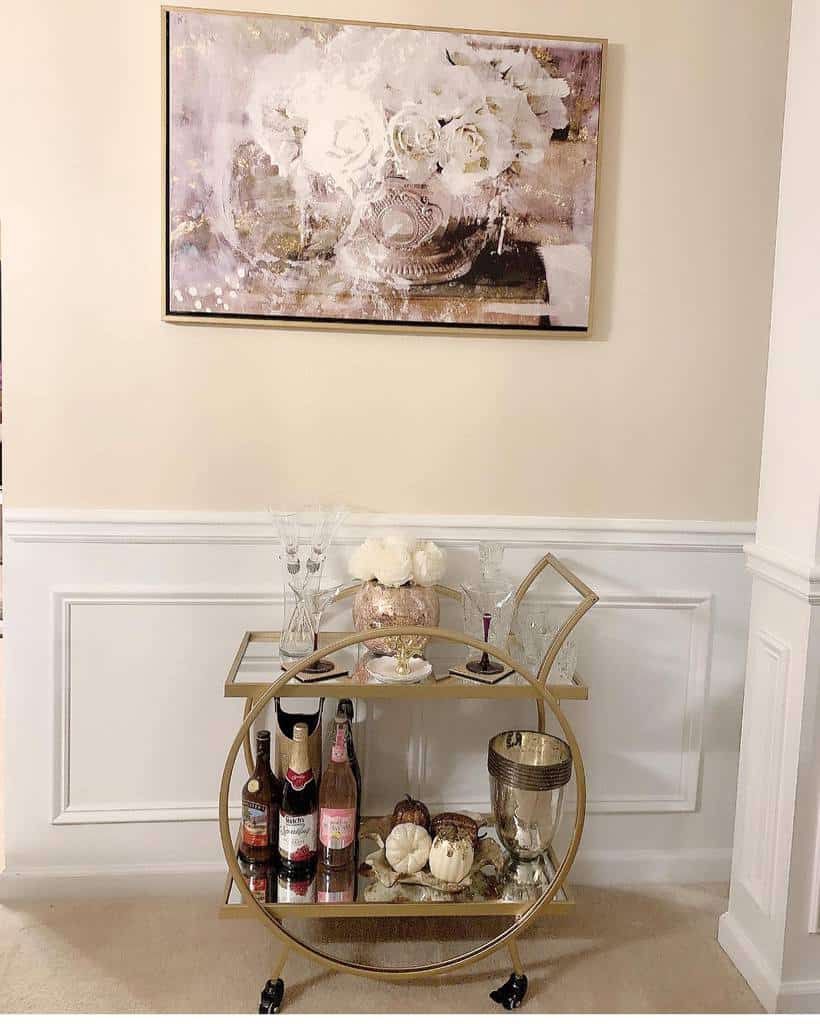 small gold bar cart 