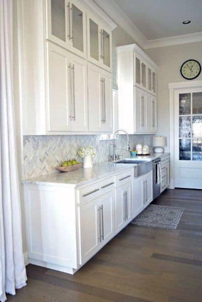 herringbone kitchen backsplash