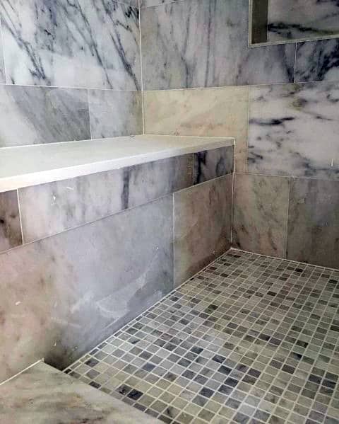 marble shower bench