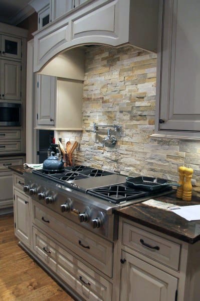 stone tile backsplash