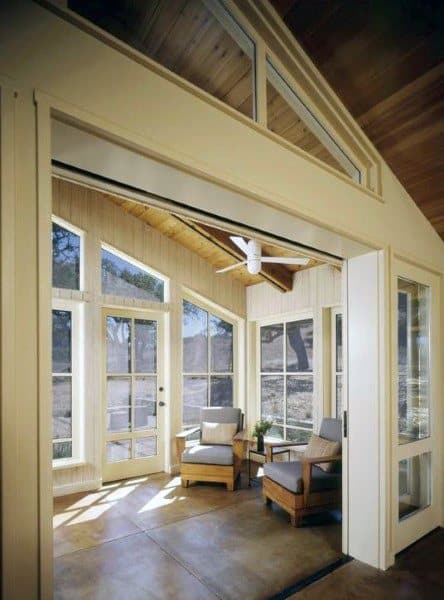 traditional white sunroom