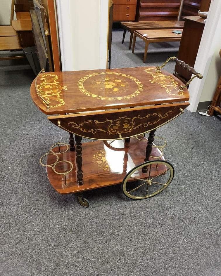 vintage rectangle bar cart