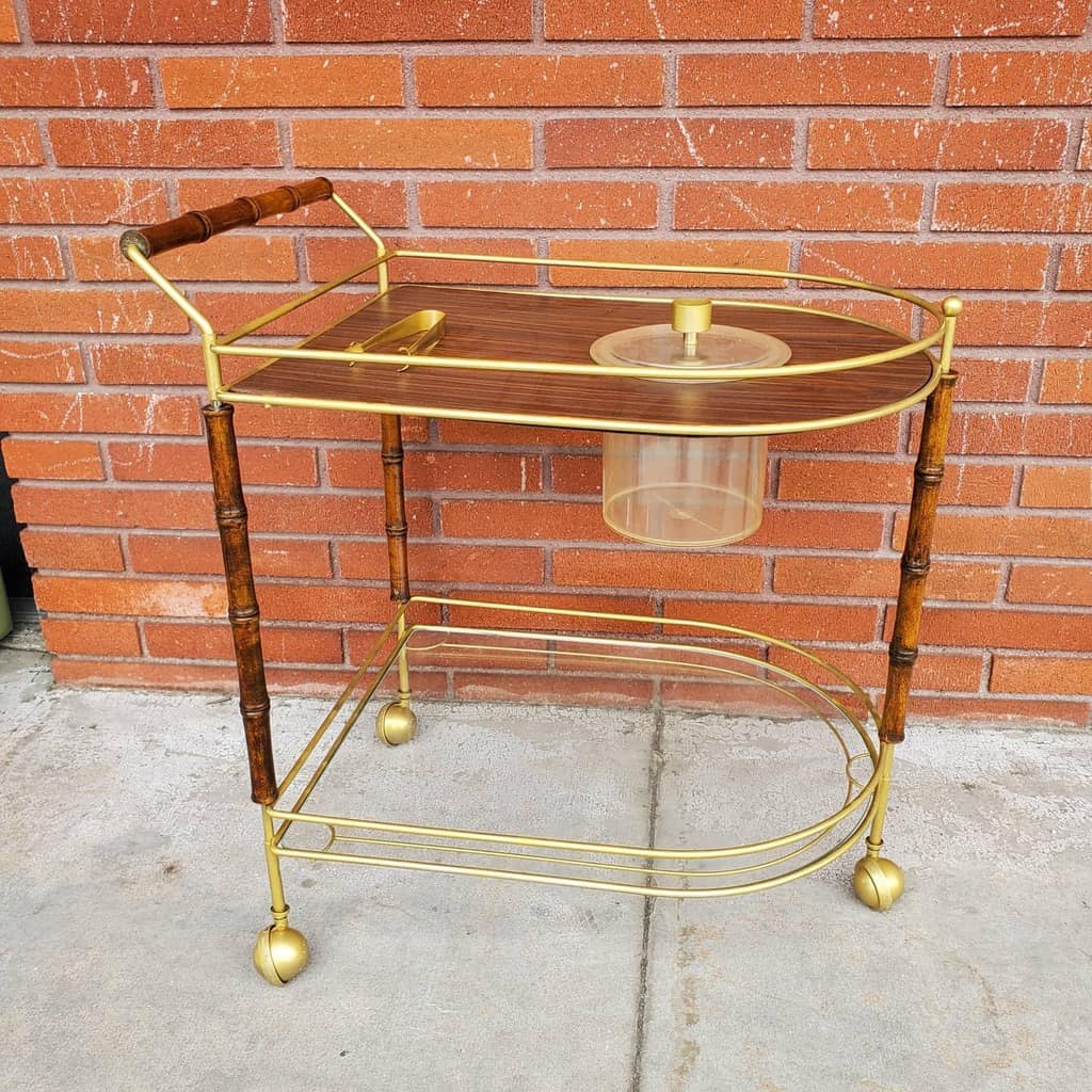 vintage gold bar cart