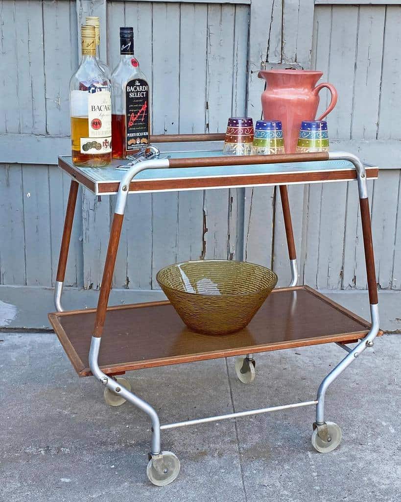 vintage 70s bar cart