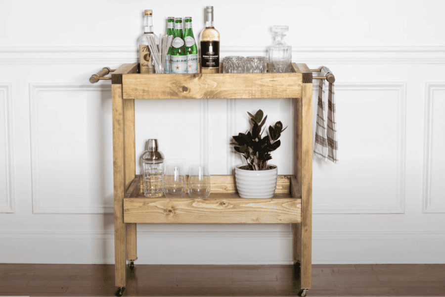 creative diy wood bar cart